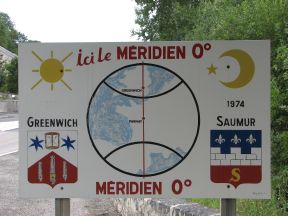 Greenwich Meridian Marker; France; Pays de la Loire (Maine et Loire); Parnay